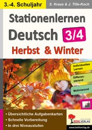 Cover von Stationenlernen Deutsch - Herbst & Winter, Klasse 3-4