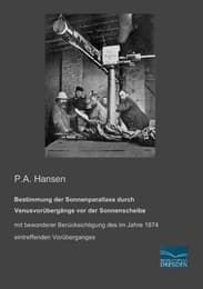 Cover von Bestimmung der Sonnenparallaxe durch Venusvorübergänge vor der Sonnenscheibe