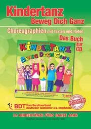 Cover von KINDERTANZ - beweg dich ganz! 24 Kindertänze fürs ganze Jahr (innen in schwarz-weiß)