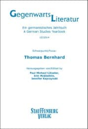 Cover von Gegenwartsliteratur. Ein Germanistisches Jahrbuch /A German Studies Yearbook / 13/2014