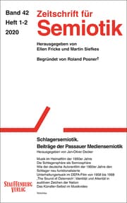 Cover von Zeitschrift für Semiotik / Schlagersemiotik