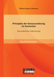 Cover von Prinzipien der Genuszuweisung im Deutschen: Eine empirische Untersuchung
