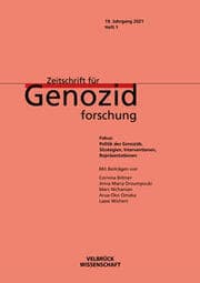 Cover von Zeitschrift für Genozidforschung. 19. Jg. 2021, Heft 1