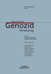 Cover von Zeitschrift für Genozidforschung. 20. Jg. 2022, Heft 2