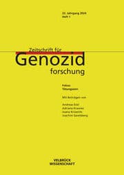 Cover von Zeitschrift für Genozidforschung 22. Jahrgang 2024, Heft 1