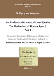 Cover von Wolfgang Kempelen. Der Mechanismus der menschlichen Sprache. Part 1