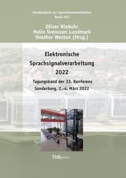 Cover von Elektronische Sprachsignalverarbeitung 2022