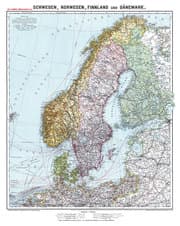 Cover von Historische Karte: SCHWEDEN, NORWEGEN, FINNLAND und DÄNEMARK - um 1910 [gerollt]