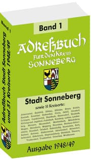Cover von Adreßbuch der Stadt SONNEBERG 1948/49 und 51 Kreisorte