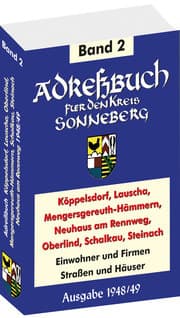 Cover von Adreßbuch von Köppelsdorf, Lauscha, Mengersgereuth-Hämmern, Neuhaus am Rennweg, Oberlind, Schalkau und Steinach 1948/49