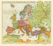 Cover von Historische Karte: EUROPA Februar 1940 mit den Flottenstützpunkten der Großmächte (gerollt)