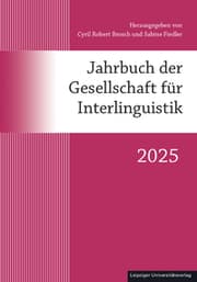 Cover von Jahrbuch der Gesellschaft für Interlinguistik