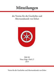 Cover von Mitteilungen des Vereins für die Geschichte und Altertumskunde von Erfurt, Heft 80