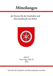 Cover von Mitteilungen des Vereins für die Geschichte und Altertumskunde von Erfurt, Heft 81