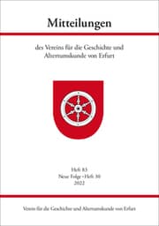 Cover von Mitteilungen des Vereins für die Geschichte und Altertumskunde von Erfurt, Heft 83