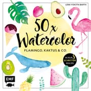 Cover von 50 x Watercolor - Flamingo, Kaktus & Co.