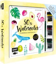 Cover von 50 x Watercolor - Flamingo, Kaktus & Co.