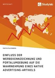 Cover von Einfluss der Werbekennzeichnung und Portalumgebung auf die Wahrnehmung eines Native Advertising-Artikels