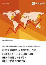 Cover von Mezzanine-Kapital. Die (bilanz-)steuerliche Behandlung von Genussrechten