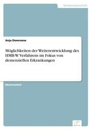 Cover von Möglichkeiten der Weiterentwicklung des HMB-W Verfahrens im Fokus von demenziellen Erkrankungen