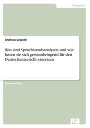 Cover von Was sind Sprachstandsanalysen und wie lassen sie sich gewinnbringend für den Deutschunterricht einsetzen
