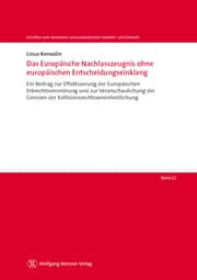 Cover von Das Europäische Nachlasszeugnis ohne europäischen Entscheidungseinklang