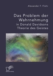 Cover von Das Problem der Wahrnehmung in Donald Davidsons Theorie des Geistes