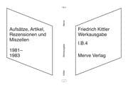 Cover von Werkausgabe I.B.4