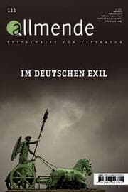 Cover von Allmende 111 - Zeitschrift für Literatur