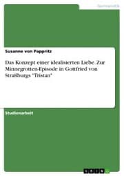 Cover von Das Konzept einer idealisierten Liebe. Zur Minnegrotten-Episode in Gottfried von Straßburgs 'Tristan'