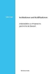 Cover von Institutionen und Kodifikationen