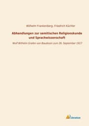 Cover von Abhandlungen zur semitischen Religionskunde und Sprachwissenschaft