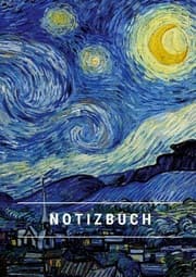 Cover von Notizbuch klein A5 Blanko - Notizheft 44 Seiten 90g/m2 - Softcover Vincent van Gogh 'Sternennacht' - FSC Papier