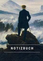 Cover von Notizbuch klein A5 Blanko - Notizheft 44 Seiten 90g/m2 - Softcover Caspar David Friedrich 'Der Wanderer über dem Nebelmeer' - FSC Papier
