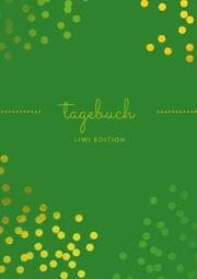 Cover von Tagebuch schön A5 liniert - 100 Seiten 90g/m - Soft Cover goldene Punkte grün - FSC Papier