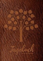 Cover von Tagebuch für Männer und Frauen - A5 liniert - 100 Seiten 90g/m - Soft Cover Lebensbaum braun - FSC Papier