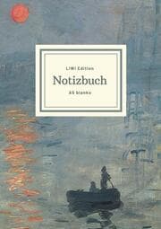 Cover von Notizbuch schön gestaltet mit Leseband - A5 Hardcover blanko - 100 Seiten 90g/m² - Motiv Impression, Sonnenaufgang, Monet - FSC Papier