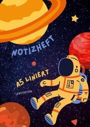 Cover von Dünnes Notizheft für Kinder - A5 liniert - Softcover Astronaut - FSC Papier