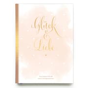 Cover von Gästebuch Hochzeit in Gold- Hochzeitsbuch für Gäste mit Gold-Veredelung - Hardcover, 128 Seiten mit Leseband - Gästebuch Hochzeit mit Fragen