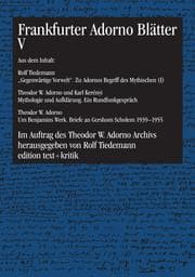 Cover von Frankfurter Adorno Blätter V