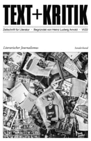 Cover von TEXT + KRITIK Sonderband - Literarischer Journalismus