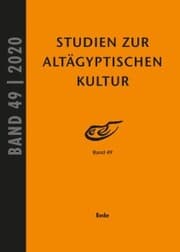 Cover von Studien zur Altägyptischen Kultur Band 49