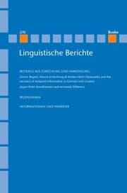 Cover von Linguistische Berichte Heft 270