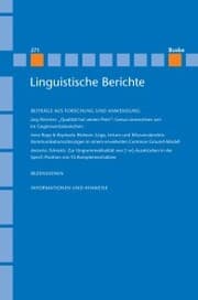 Cover von Linguistische Berichte Heft 271