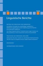 Cover von Linguistische Berichte Heft 272