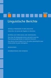 Cover von Linguistische Berichte Heft 275