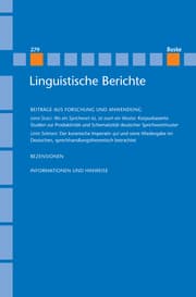 Cover von Linguistische Berichte Heft 279