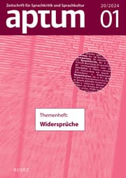 Cover von Aptum, Zeitschrift für Sprachkritik und Sprachkultur 20. Jahrgang. 2024, Heft 1
