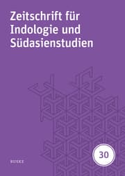 Cover von Zeitschrift für Indologie und Südasienstudien 30