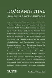 Cover von Hofmannsthal - Jahrbuch zur europäischen Moderne 29/2021